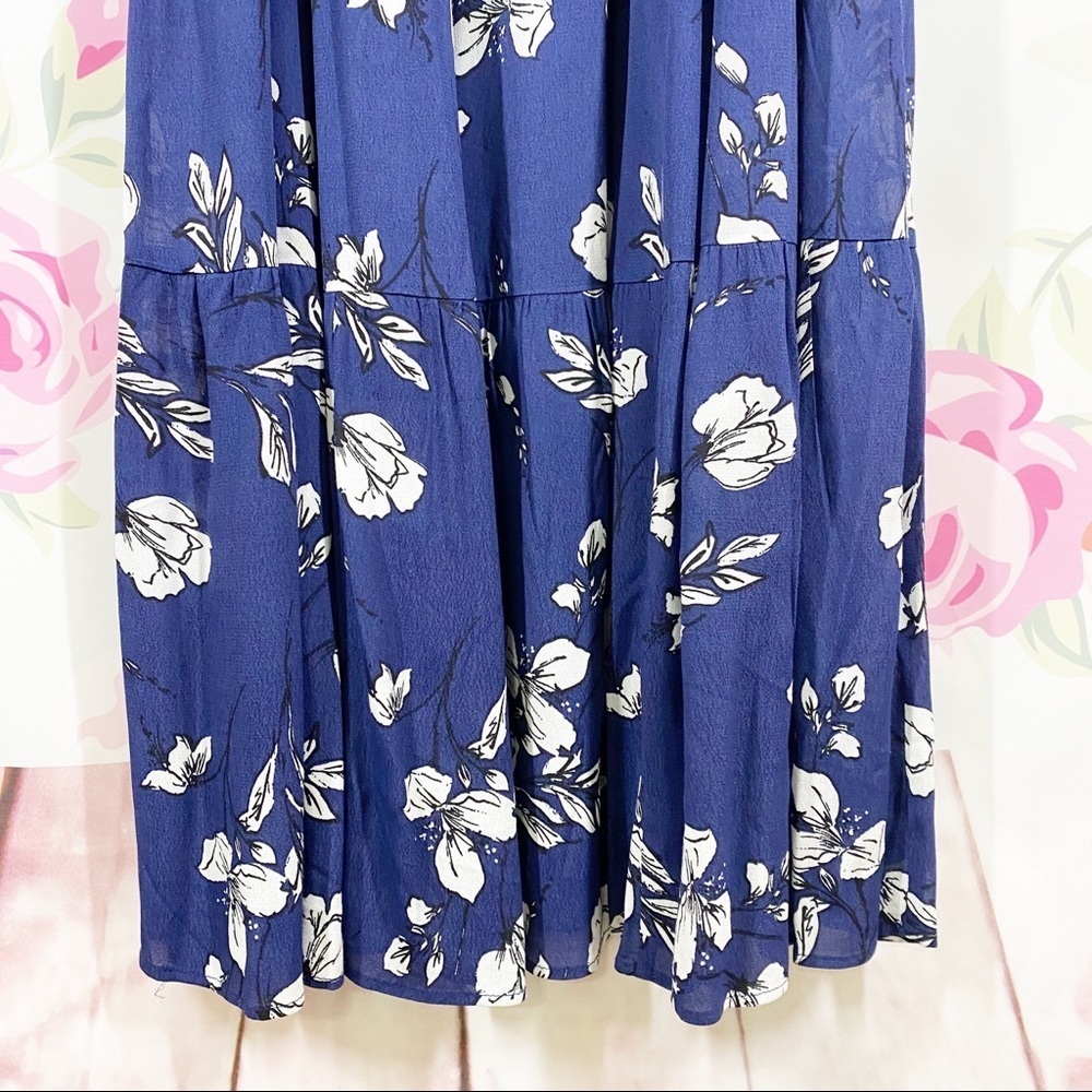 NEW Ripe Maternity Pippa Peasant Navy Floral Maxi Dress S - Picture 3 of 12